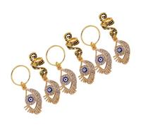 FOMIYES 6 Pièces Anneaux de Tresse Cheveux Serpent Spirale avec Pendentifs Œil Accessoires Bijoux Décorations de Dreadlocks Élégantes