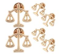 FOMIYES 6 Pièces Broche écailles en métal épinglette de loi Broche en alliage broches écailles de balance épinglette d’avocat pendentif échelle de justice Golden