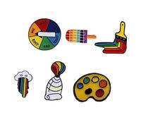 FOMIYES 6 Pièces Broches Colorées Humoristiques Cartoon pour Vêtements et Sacs Palette Glace