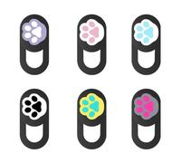 FOMIYES 6 Pièces Cache Webcam Cache de Caméra de Confidentialité pour Appareils Webcam et Tablettes, Abs, Anti-espionnage, N'empêche Pas la Fermeture du Portable, Motif Patte de Chat