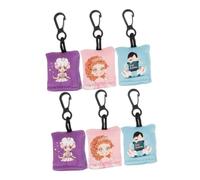 FOMIYES 6 Pièces Chiffons Nettoyage Lunettes Porte-clés Microfibre Doux Anti-rayures Portable Pratique Suspendu Pour Verres Lunettes Soleil Écrans