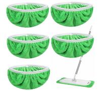 FOMIYES 6 pièces Housses de Vadrouille Microfibre Ultra Fine Lavables et Absorbantes Recharge de Balai Serpillère Compatible Vert sans Peluches pour Nettoyage Humide et Balayage à Sec