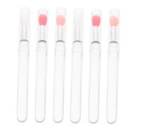 FOMIYES 6 Pièces Pinceaux Lèvres Silicone Portables Avec Tête Souple Applicateurs Multifonctions Pour Rouge à Lèvres Soin Et Fards à Paupières Outil Maquillage Compact Avec Couvercle