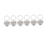 FOMIYES 6 Pièces Porte Clés Fête des Mères Cœur Gravé Accessoire pour Sac et Trousseau Portable Symbolisant Gratitude