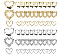 FOMIYES 60 pièces Nail Charms Cœurs Kawaii pour Ongles Accessoires Décoratifs Durables pour Manucure Femme DIY Décoration Originale et pour Fêtes et Événements