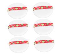 FOMIYES 6pièces Houppette Maquillage Réutilisable pour Fond de Teint et Poudre avec Ruban Cousu Douce et Délicate pour Peau Sensible Facile à Tenir et Ranger