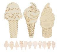 FOMIYES 70 Pièces Découpes en Bois de Glace Soi-même pour Décoration de Noël, Bois Lisse sans Bavures, pour Loisirs Créatifs Garçon et Filles et Adolescents