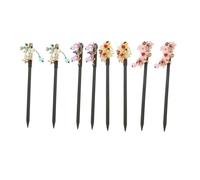 FOMIYES 8 pièces Lot de Épingles Cheveux Vintage Bois Baguettes Longues pour Chignon Accessoires Coiffure Femmes et Adolescentes Design et Décoratif