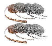FOMIYES 8 Pièces Ruban de Présent Imprimé Animal Jungle 1cm X 4,5m | Motifs Léopard et Girafe Rétro, Facile à Nouer, pour Fêtes D'garçon Fille et Emballages Présents
