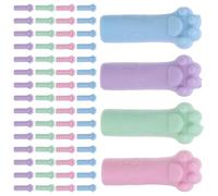 FOMIYES 80 Gommes à Griffes de Chat Pastel Protège-Crayons en Caoutchouc Souple Lot de 80 Capuchons Colorés Bleu Clair Rose Clair Accessoires Scolaires Ludiques pour École et Bureau