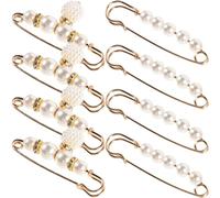 FOMIYES 8pièces Lot de Broches avec Perle Simulée Épingle de Sécurité pour Ceintures et Vêtements Broche de Perle Artificielle pour Pulls et Robes