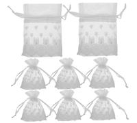 FOMIYES 8pièces Pochettes à Bijoux Filet Transparent avec Cordon de Serrage Pochettes de Voyage pour Ranger Bijoux et Petits Objets Sacs de Rangement Portables