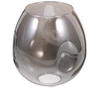 FOMIYES Abat-jour en Verre Fumé Ovale Soufflé Bouche Texture Bosselée, Diamètre Moyen, Remplacement pour Lampe de Bureau et Plafonnier, Diffuseur de Lumière Décoratif pour Salon et Bureau