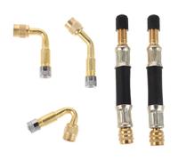 FOMIYES Adaptateur de Valve de Vélo en Métal, Rallonge Flexible pour Pompe à Air, Tuyau D'extension Compatible Tubeless et Trottinettes, Kit 1 Pièce pour Gonflage Précis et Étanche,