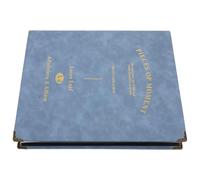 FOMIYES Album de Rangement A4 Format Velours Bleu, 10 Pochettes Simples en Feuilles Pures, Protection Imperméable pour Cartes, Tickets et Projets de Scrapbooking, pour Albums Souvenirs,