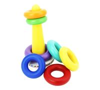 FOMIYES Anneaux Empilables pour Bébé Son de Hochet, Éducatif en Plastique Coloré, 1 Set Multifonction pour Éveil et Coordination Œil-Main, Jeu D’Apprentissage pour Garçon et Filles Dès 6