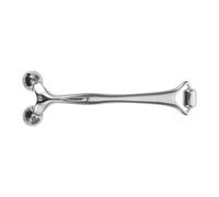 FOMIYES Appareil de Massage Visage Double Tête en Métal Argenté Rouleau de Massage Facial pour Contour du Visage Cou Portable pour Soin Peau et Effet Liftant à Domicile