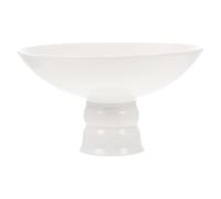FOMIYES Assiette à Dessert de Style Chinois Réutilisable et Facile à Nettoyer Bol à Pied Unique en Céramique Blanche pour Fruits et Collations