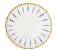 FOMIYES Assiette en Céramique Rétro Peinte Main Assiette Plate Blanche et Bleue pour Steak et Dessert pour Restaurant et Hôtel