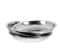 FOMIYES Assiettes en Acier Inoxydable Rondes 18 CM Lot de 6, Plateau de Service Profond Antidérapant, Récipient Alimentaire pour Buffet et Fêtes