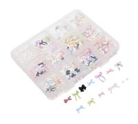 FOMIYES Assortiment de Breloques Nœud pour Ongles Décorations pour Nail Art Breloques Kawaii Style Mignon avec Compartiments de Styles Différents