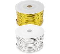 FOMIYES Attaches Torsadées Métalliques Décoratives 100 Mètres, 2 Rouleaux, Liens Réutilisables pour Paquet à Friandises, Emballages Pâtisserie et Présents, Accessoires Polyvalents