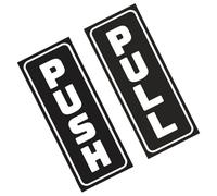 FOMIYES Autocollants Porte Pousser Tirer 2pcs 4x13cm Noir - Stickers Rectangulaires pour Poignées de Porte, Panneaux D’entrée pour Bureau, Magasin et Restaurant, Usage Intérieur