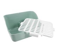 FOMIYES Bac à Litière pour Lapins en Abs Design Anti-éclaboussures, Forme d'angle Quatre Coins, pour Cage Petite et Apprentissage Propreté