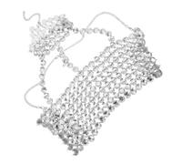 FOMIYES Backless Halter Sleeveless Vest For Women With Rhinestone Body Chain Sculpting Top For Party And Beach Wear One