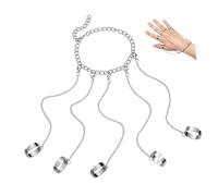 FOMIYES Bague à Chaîne Ouverte Bijoux Manchette Avec Chaîne Bague à Maillons Ajustable Pour Plusieurs Doigts