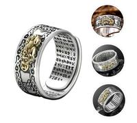 FOMIYES Bague pour Homme Robuste Anneau Ouvert Réglable avec Gravure Fine et Design Vintage Feng Shui