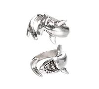 FOMIYES Bague Requin Ouverte Réglable en Lot de 2 Bagues Vintage pour Couple Bijoux Élégants pour Femmes Présents d'Anniversaire Saint-Valentin