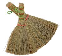 FOMIYES Balai à poussière de bureau, lot de 2 mini balais à main, balai de nettoyage portable en miscanthus, poignée ergonomique, pour étagères et stores, 13.50 x 12.50 x 1.80 cm