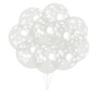 FOMIYES Ballons en Latex Épais 12 Pouces Transparents Flocons de Neige, 100 Pièces, Décoration de Fête Noël Anniversaire, Ensemble de Ballons de Fête en Latex