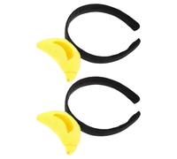 FOMIYES Bandeau Banane Jaune Cartoon 2 Pièces, Couvre-chefs Qui Attirent le Regard pour Filles, Accessoires Cheveux Fruités pour Fête et Déguisement, Serrage-tête Plastique Léger