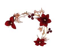 FOMIYES Bandeau De Mariée Accessoires De Cheveux De Mariage Pour Mariées Bandeau Pour Femmes Coiffe À Fleurs Rouges Coiffe Vintage