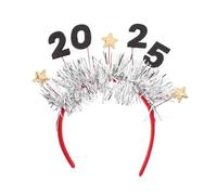 FOMIYES Bandeau Du Nouvel An Caches Mode Briller Tresser Mignon Dirigé Veille Faire La Fête Bande De Cheveux Du Nouvel An Bonne Année Coiffes Bandes Thème Plastique Black