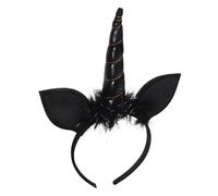 FOMIYES Bandeau Licorne Noir et Antidérapant pour Garçon Fille Accessoire de Cheveux Cosplay et Fête Décor Drôle et Festif pour Photo et Performance