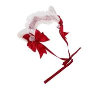 FOMIYES Bandeau Lolita avec Oreilles de Chat Accessoire Élégant Dentelle pour Costume de Maîtresse pour Halloween et Cosplay Parfait pour et Femmes Couleurs Rouge et Blanc