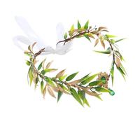 FOMIYES Bandeau Serrage-tête Baroque Vert Pendentif Feuille Synthétique, Accessoire Cheveux Femmes, Couronne Cosplay Forêt, Style Rétro Elfe, Bandeau Décoratif Mariage et Fête