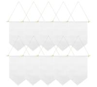 FOMIYES Bannière Murale en Toile Vierge 50x30 Cm Lot de 10 Pièces, Fanions Décoratifs en Coton Naturel, Porte-épingle en Émail pour Exposition de Badges, Décoration Chambre D’garçon