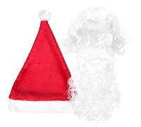 FOMIYES Barbe de Père Noël Perruque et Bonnet de Père Noël Kit Accessoires de Déguisement pour Fêtes et Cosplay