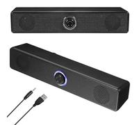 FOMIYES Barre de Son Qualité Sonore Supérieure Compacte et Portable en Plastique Noir Système Audio Facile à Utiliser pour Ordinateur et TV