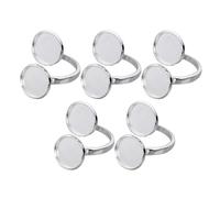 FOMIYES Base Annulaire Réglable en Cuivre Argenté 5 Pièces pour Fabrication de Bijoux à Domicile Plateau Rangement Bagues