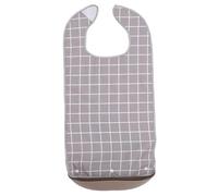 FOMIYES Bavoir Adulte Imperméable Lavable Réutilisable pour Repas Protection Vêtements et Adapté Aux Seniors et Personnes Âgées Grand Format Gris