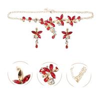 FOMIYES Bijoux Femmes Floral avec Pendentif et Boucles Oreilles à Parure pour Mariage et Occasions Spéciales Accessoire Mode Confortable