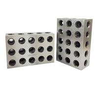 FOMIYES Bloc Parallèle de Précision en Acier 23 Trous Lot 2 Pièces 1-2-3 Pouces pour Fraiseuse Usinage et Perçage Surface Polie Lisse Bloc D’Étau Robuste Adapté Fraisage Industriel