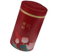 FOMIYES Bocal Hermétique à Thé Chinois 700ml en Tinplate, Rouge | Couvercle Étanche, Ouverture Large 3,14 Pouces, pour Grains de Café et Mélanges de Feuilles