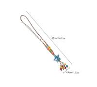 FOMIYES Boho Necklace Chinese Style Handmade Ceramic Beaded Pendant Star Charm Lightweight Retro Vintage Long Ethnic Jewelry For Women Beach Travel