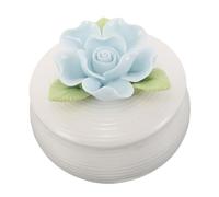 FOMIYES Boîte à Bijoux Céramique avec Couvercle Fleuri Rangement Décoratif pour Bagues et Colliers Boîte Porcelaine Style Scandinave Compacte pour Commode
